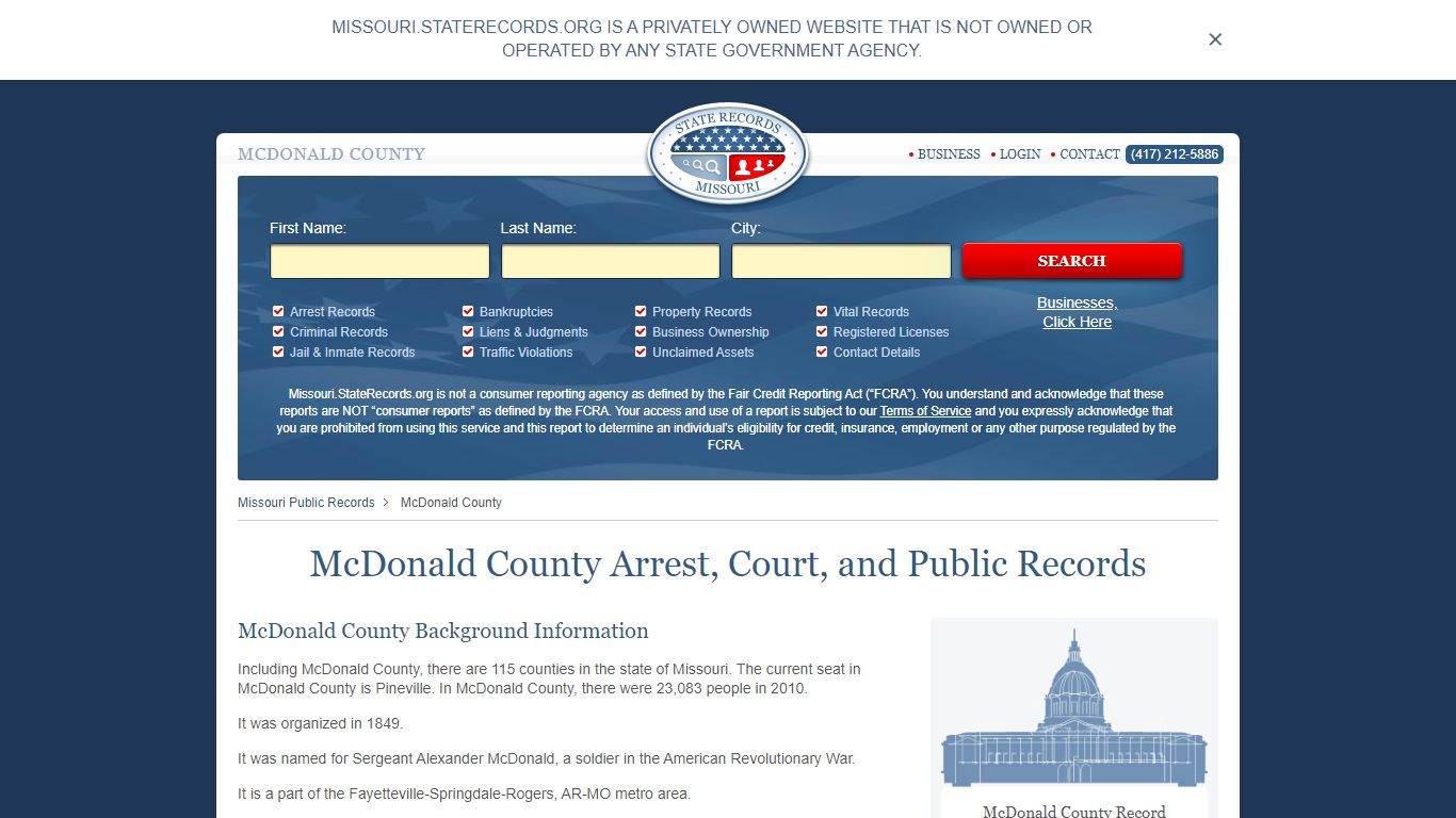 McDonald County Arrest, Court, and Public Records