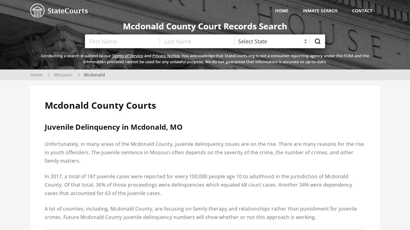 Mcdonald County, MO Courts - Records & Cases - StateCourts