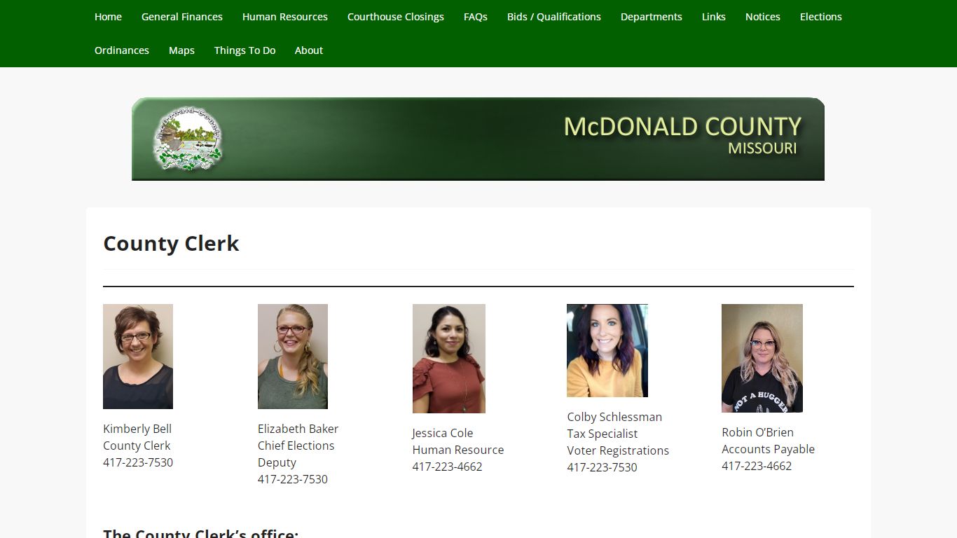 County Clerk - McDonald County Missouri